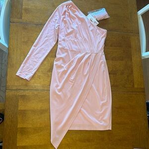 NWT Pink / Coral / Peach One Shoulder Dress